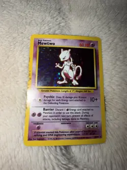 Pokemon Mewtwo Base Set Holo Rare 60 HP 10/102 Wizards of the Coast 1999 - Image 1