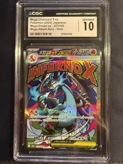 Mega Charizard X EX 223/193 Attack Rare Holo Pokemon Japanese CGC GEM MINT 10 - Image 1