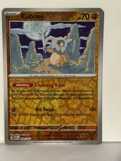 Cubone Reverse Holo 104/165 SV: Scarlet & Violet 151 NM Pokemon Fast Ship - Image 1