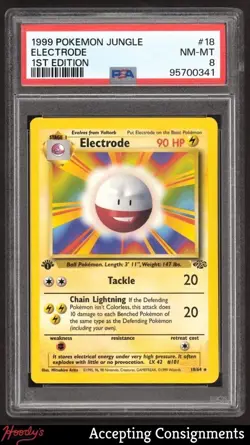 1999 Pokemon Jungle 1st Edition #18 Electrode Rare PSA 8 NM-MT - Image 1