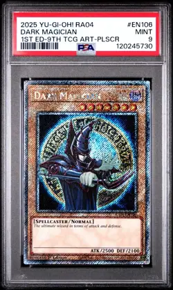 Yu-gi-oh! Stampede Dark Magician 9th Art RA04-EN106 Platinum Secret PSA 9 - Image 1