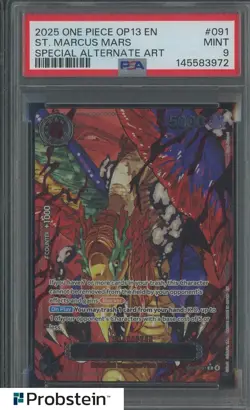 2025 One Piece OP13 Special Alt Art Demon God #091 St. Marcus Mars PSA 9 - Image 1