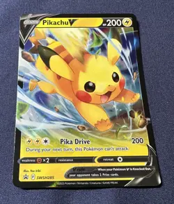 NM Pokemon Pikachu V SWSH285 Black Star Promo Card - Image 1
