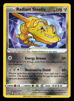 Radiant Steelix 124/196 Holo Lost Origin Pokemon Card - Image 1