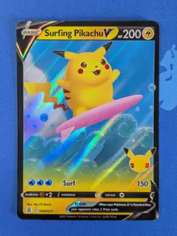 Surfing Pikachu V - 008/025 - Ultra Rare - Celebrations - Pokemon Card - NM - Image 1