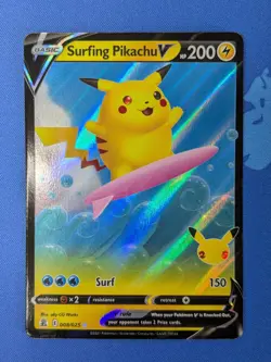 Surfing Pikachu V - 008/025 - Ultra Rare - Celebrations - Pokemon Card - NM - Image 2