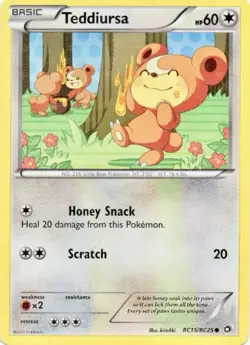 Pokemon - Teddiursa - RC15/RC25 - Common - Legendary Treasures - NM Pokemon Card - Image 1