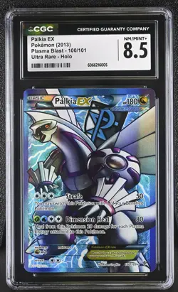 CGC 8.5 Palkia EX 2013 Plasma Blast 100/101 Ultra Rare Holo Pokemon Card - Image 1