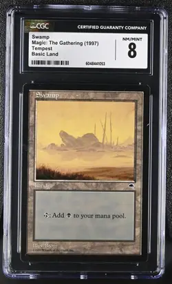 MTG Magic The Gathering Swamp 1997 Tempest Basic Land CGC 8 - Image 1