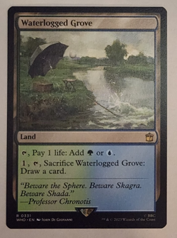 WHO x MTG Fiery Islet or Waterlogged Grove Rare Horizon Land EDH NM Doctor Who - Image 2