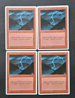 4x MTG⚡⚡ Lightning Bolt ⚡⚡ 4th Edition Regular NM/LP Magic The Gathering - Image 1
