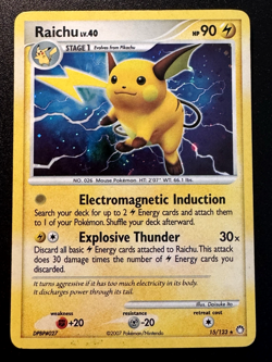 Raichu 15/123 D&P Mysterious Treasures Pokemon Card Holo Foil Rare HP - Image 1