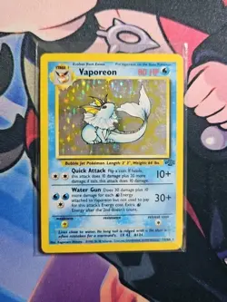 Pokemon TCG Vaporeon Jungle Holo Rare Card 12/64 LP/MP - Image 1
