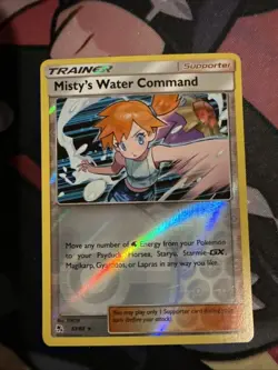Pokemon TCG Hidden Fates Reverse Holo Misty’s Water Command 63/68 - Image 1