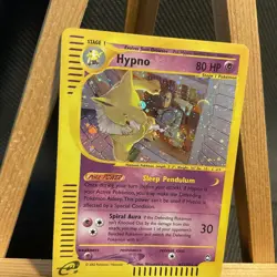 Pokemon TCG WOTC Hypno Holo Rare Aquapolis H12/H32 NM HOLO BLEED & HALF SWIRL - Image 3