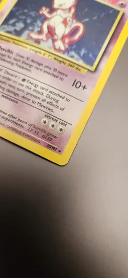 Pokemon TCG Base Set Mewtwo Holo Card 10/102 Rare MP - Image 3