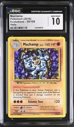 Machamp *CGC 10* Holo *Evolutions* #59 *2016* Pokemon - Image 1