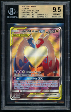 Pokemon 2019 Latias & Latios GX UR ALT FA Sun and Moon Team Up BGS 9.5 - Image 1