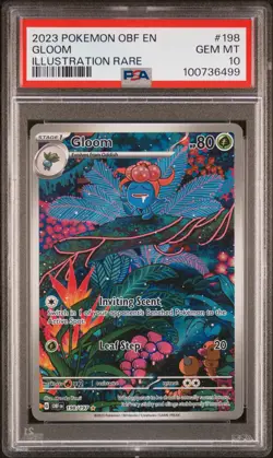 2023 POKEMON OBF EN-OBSIDIAN FLAMES ILLUSTRATION RARE #198 GLOOM PSA 10 - Image 1