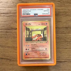 Pokemon Growlithe Vending Series 3 (Green) #58 Japanese 1998 PSA 10 - Image 1