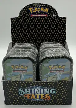 Pokemon TCG Shining Fates Mini Tin Display 10 Mini Tins Sealed - Image 1