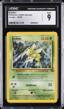 2000 POKEMON GERMAN JUNGLE #26/64 SCYTHER CGC 9 - Image 1