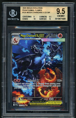 Pokemon Mega Charizard X ex 2025 Mega Evolution Phantasmal Flames SIR BGS 9.5 - Image 1