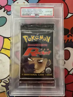 2000 WOTC-Pokemon Team Rocket Foil Pack 1st Edition Giovanni Pack Art PSA 10 - Image 1