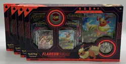 Lot of (4) Pokemon TCG Flareon VMAX Premium Collection Boxes Sealed - Image 1