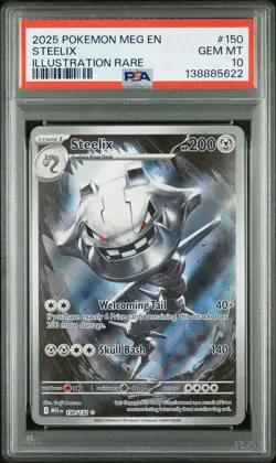 2025 Pokemon Mega Evolution Steelix #150/132 Illustration Rare PSA 10 GEM MINT - Image 1