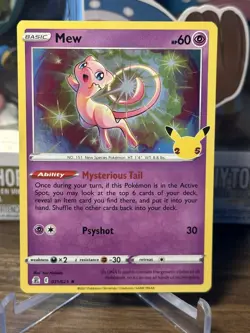 Mew 11/25 Holo Rare Pokemon TCG Celebrations 25th Anniversary NM - Image 1