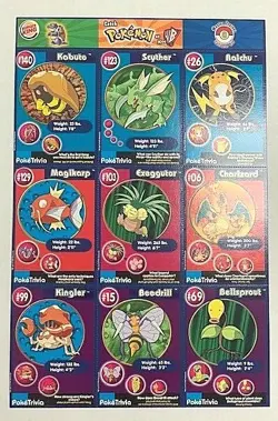 Burger King Pokemon #8 Master Trainer Set Uncut Sheet Charizard - Image 1