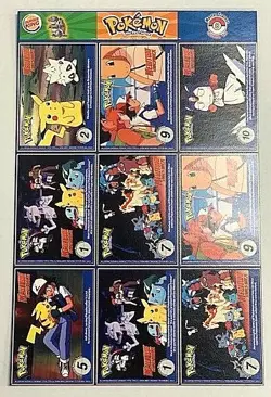 Burger King Pokemon #8 Master Trainer Set Uncut Sheet Charizard - Image 2