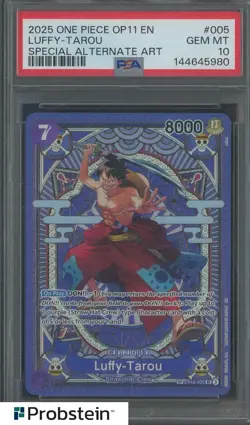 2025 One Piece OP11 EN Special Alternate Art #005 Monkey D Luffy PSA 10 GEM MINT - Image 1