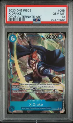 2023 ONE PIECE OP05-AWAKENING OF THE NEW ERA ALTERNATE ART #055 X DRAKE PSA 10 - Image 1