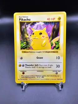 EX - Pikachu - 58/102 - Shadowless - Base Set - Pokemon Card - Image 1
