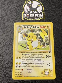 Lt. Surge's Raichu - 11/132 - Pokemon Gym Challenge Unlimited Holo Rare Card LP+ - Image 1