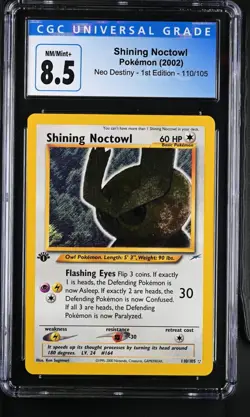 CGC 8.5 Shining Noctowl 2002 Neo Destiny 1st Edition 110/105 Holo Pokemon Card - Image 1