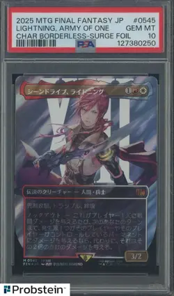 2025 MTG Final Fantasy Borderless Surge Foil JPN Lightning Army of One PSA 10 - Image 1
