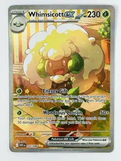 Pokemon WHIMSICOTT EX 165/086 - White Flare SPECIAL ILLUSTRATION RARE - MINT - Image 1