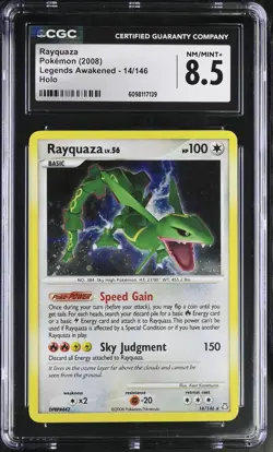 CGC 8.5 Rayquaza 2008 Legends Awakened 14/146 Holo Pokemon Card - Image 1