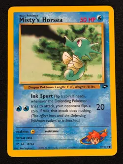 Misty's Horsea 87/132 Gym Challenge WOTC Pokemon EXC BUY 2 CARDS GET 1 FREE!!! - Image 1