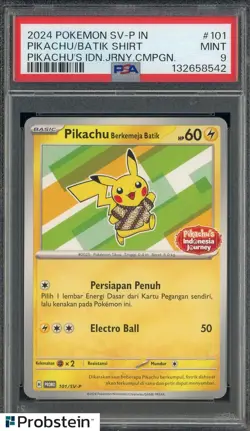 2024 Pokemon SV-P Pikachu Indonesia Batik Shirt #101 PSA 9 MINT - Image 1