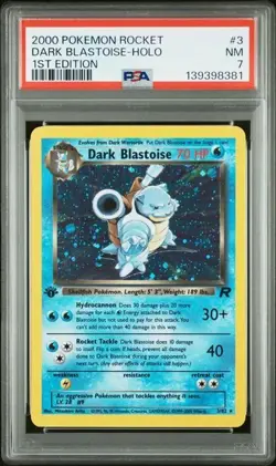 POKEMON DARK BLASTOISE 2000 ROCKET 1ST EDITION #3 HOLO PSA 7 - Image 1