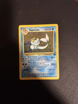 Vaporeon 12/64 Jungle Base Set Unlimited Holo Rare WOTC Pokemon TCG Description - Image 1