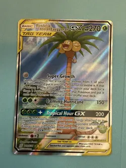 Pokemon TCG Rowlet & Alolan Exeggutor Tag Team GX Unified Minds 215/236 NM - Image 1