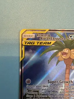 Pokemon TCG Rowlet & Alolan Exeggutor Tag Team GX Unified Minds 215/236 NM - Image 5