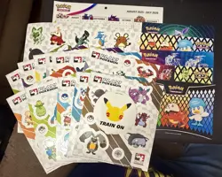 Lot Of 20 Pokemon Sticker Sheets 2023 -2026 League Promo Pokemon CCG TCG Pikachu - Image 1