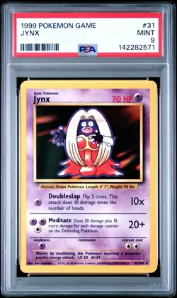 1999 POKEMON BASE SET UNLIMITED #31 JYNX PSA 9 - Image 1