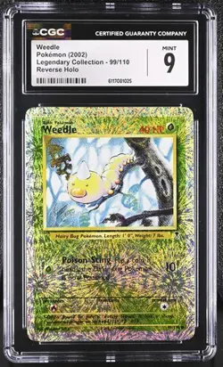 Pokemon Weedle 2002 Legendary Collection 99/110 Reverse Holo CGC 9 - Image 1